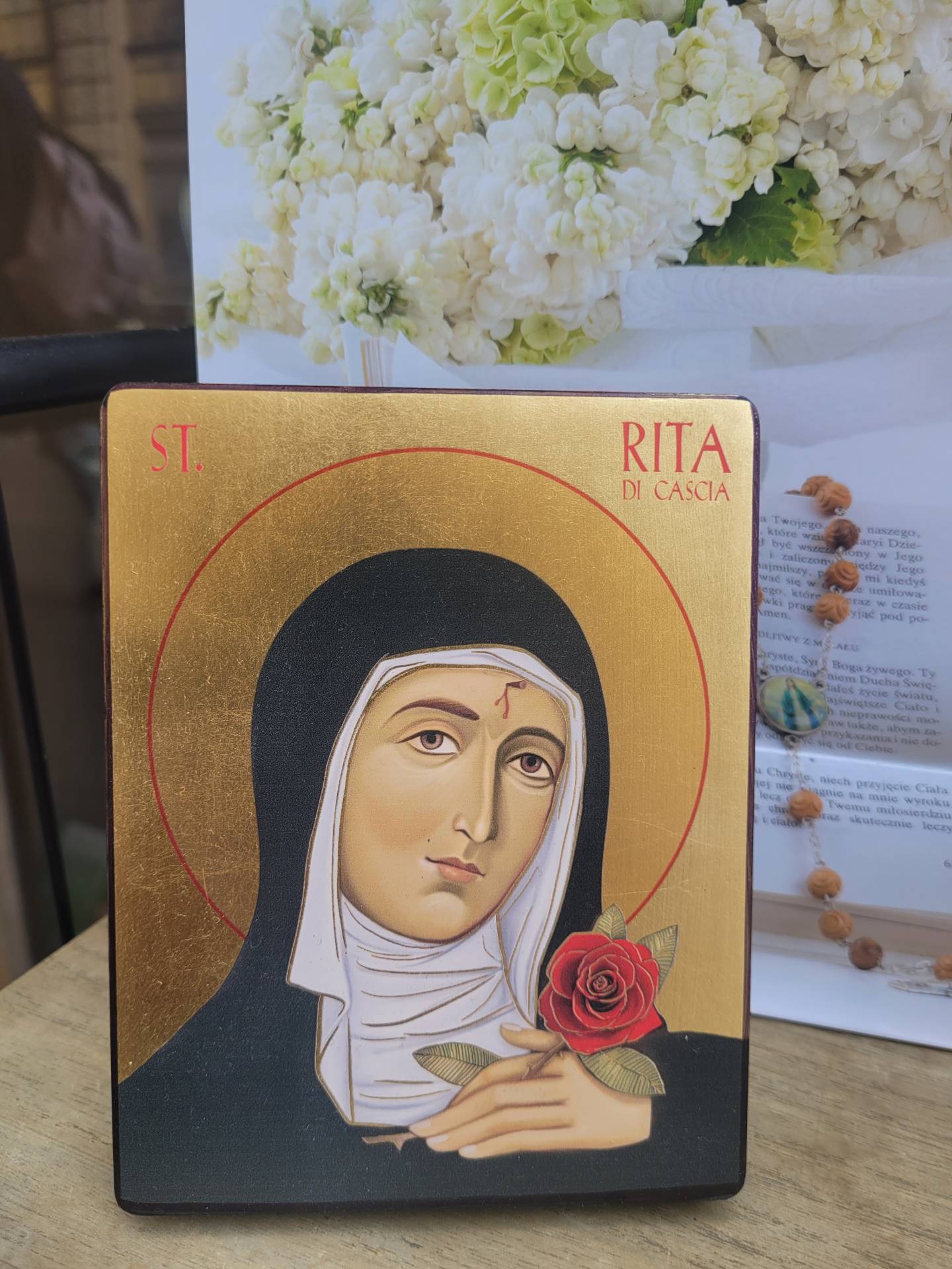 Szent Rita Ikon Festett  